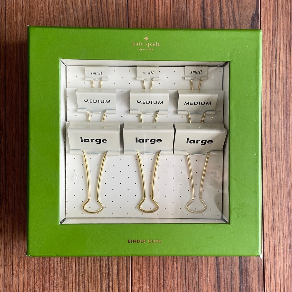 Kate Spade binder clips-NWT